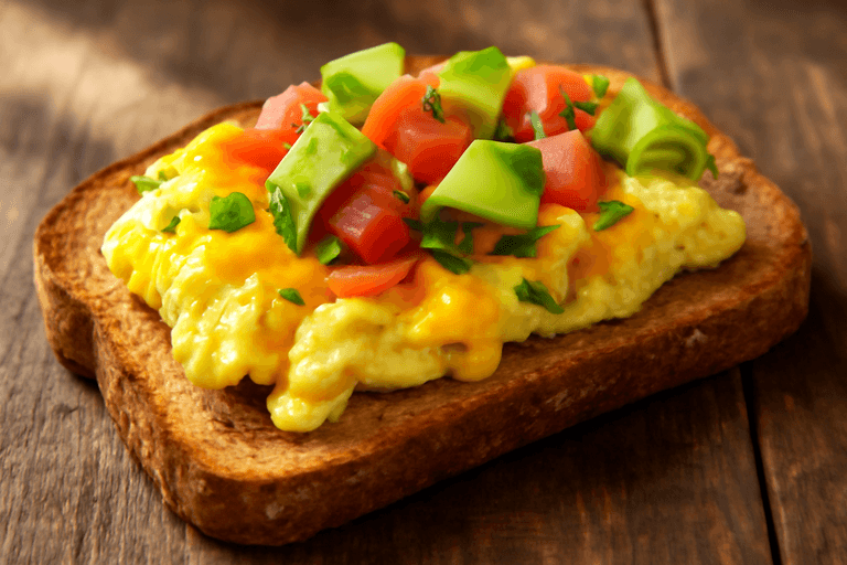 Omletă Energizantă cu Brânză și Avocado