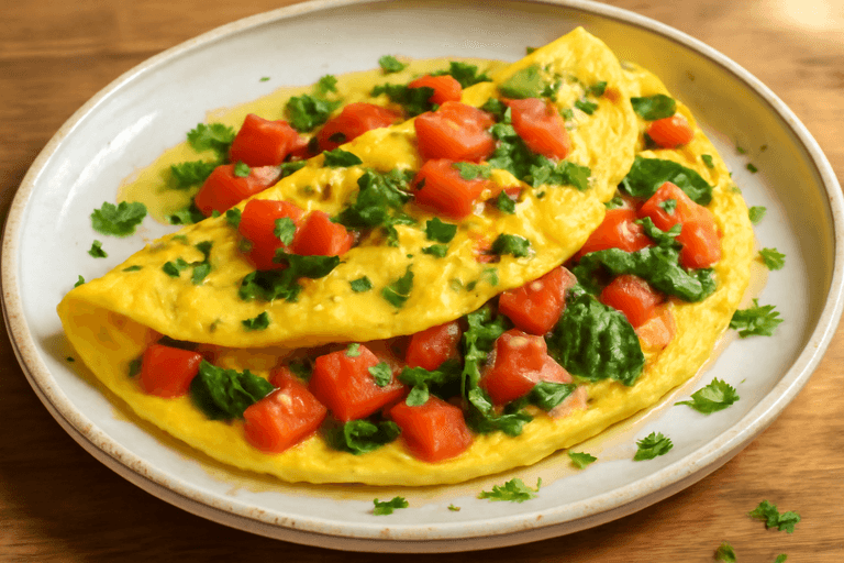 Omletă energizantă cu legume de grădină