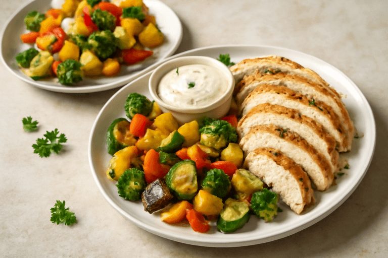 Energiegevende Citroen-Kruidenkip met Geroosterde Groenten