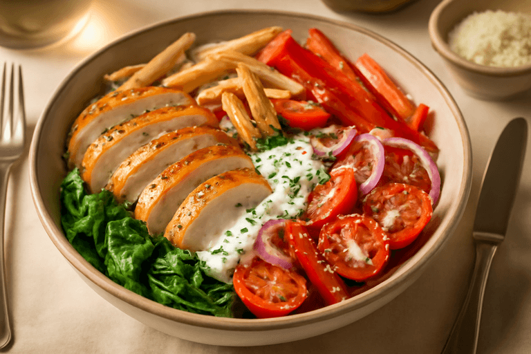 Energiegevende Kip met Volkoren Penne en Mediterrane Groenten