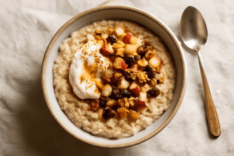 Energiegevende Havermoutkom met Yoghurt, Appel en Walnoten