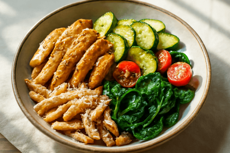 Energiegevende Kip met Volkoren Pasta en Groene Groenten