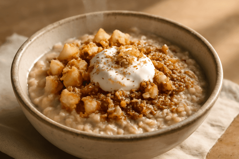Romige Havermoutbowl met Appel, Kaneel en Griekse Yoghurt