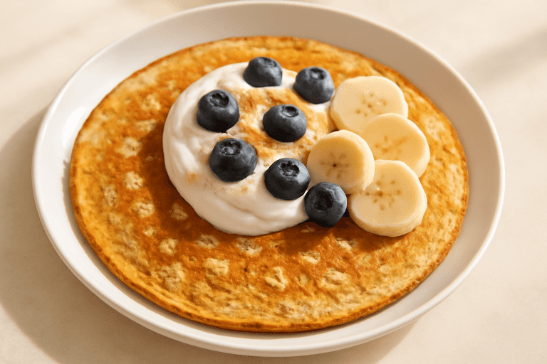 Proteinrik havreomelett med bär och kvarg