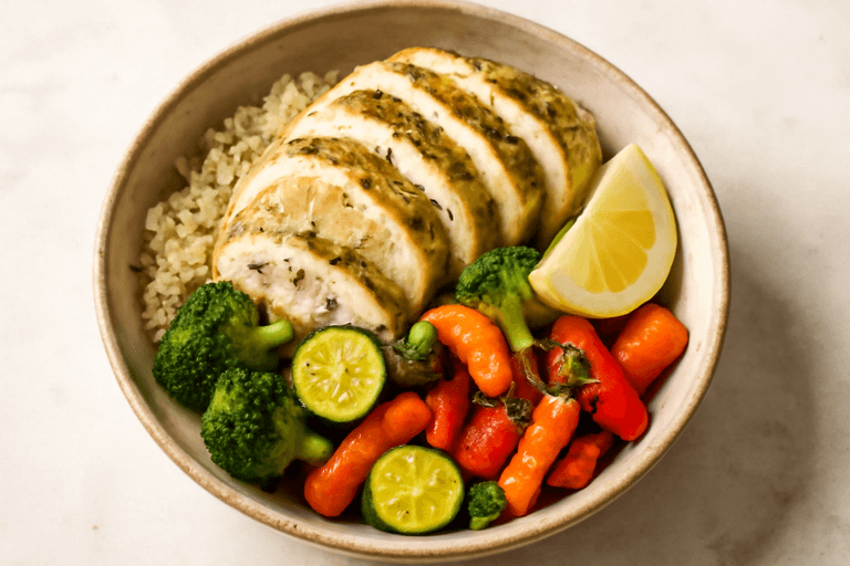 Motivation Bowl Lemon Herb Chicken with Roasted Vegetables