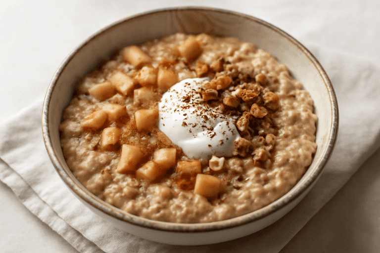 Eiwitrijke Havermoutbowl met Appel, Kaneel en Griekse Yoghurt