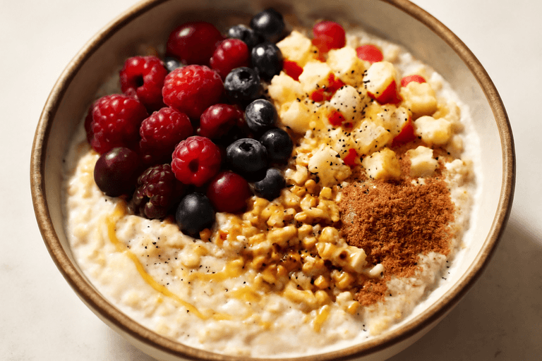 Bowl Energético de Yogur con Avena, Frutos Rojos y Chía