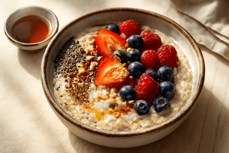 Protein-Oats mit Beeren & Chia