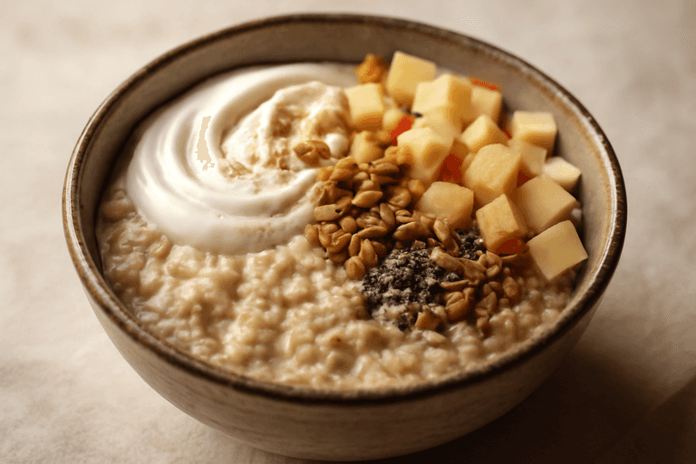 Energieke Havermoutbowl met Skyr, Appel en Kaneel