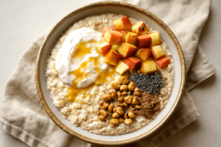 Protein-Porridge mit Apfel, Zimt und Skyr