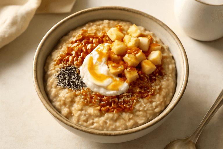 Energiegevende Havermout Bowl met Yoghurt, Appel en Walnoten