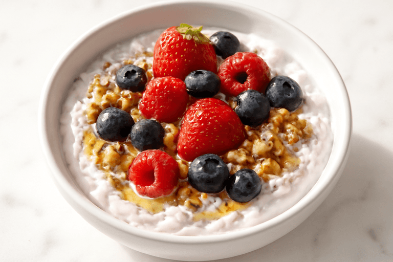 Light Berry Protein Yogurt Oat Bowl