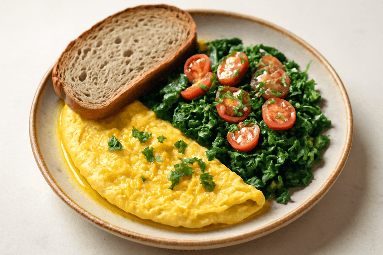 Fit Sebzeli Lor Peynirli Omlet Tabağı