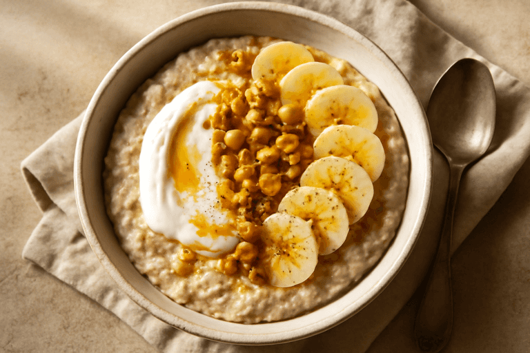 Energieke Havermoutbowl met Yoghurt, Banaan en Walnoten