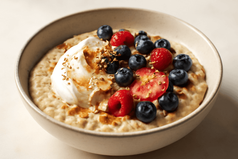 Protein-Porridge mit Beeren und Joghurt