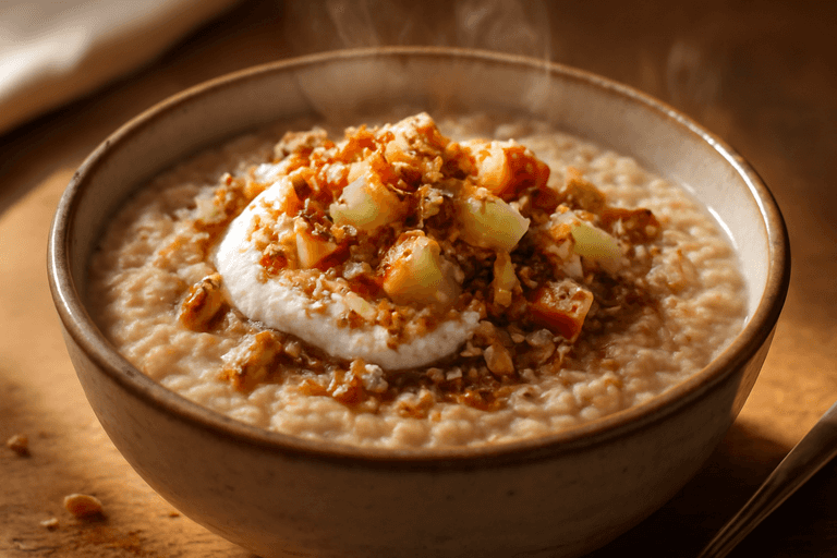 Energiegevende Havermoutbowl met Yoghurt, Appel en Walnoten
