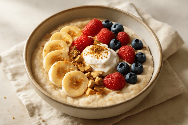 Protein-Porridge mit Beeren & Zimt