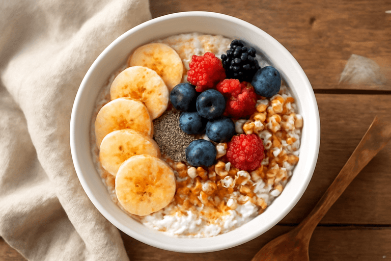 Leichte Beeren-Skyr-Hafer-Bowl