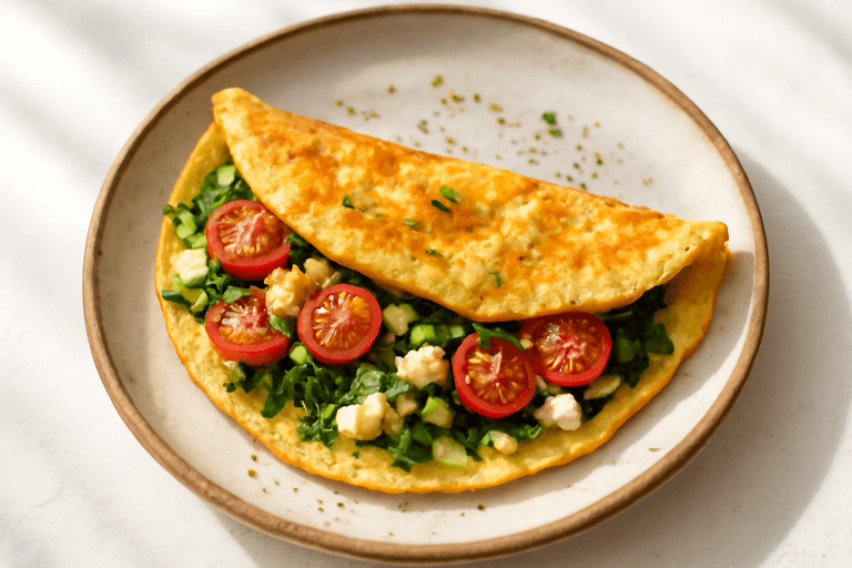 Omelette Proteica con Avena e Spinaci