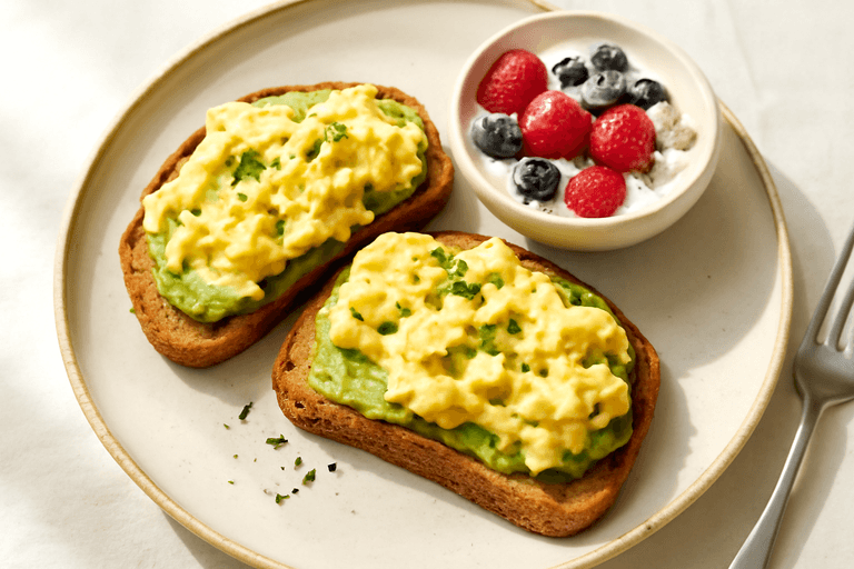 Toast Proteico con Uova, Yogurt e Avocado