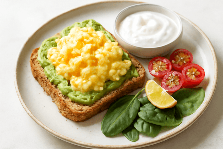 Toast Proteico Mediterraneo con Uova, Yogurt e Avocado