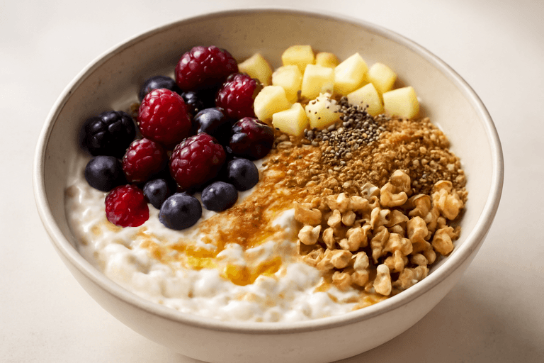 Bowl Energético de Yogur, Avena y Frutos Rojos