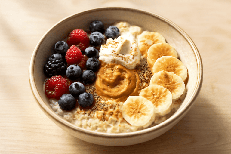 Protein-Porridge mit Beeren & Joghurt